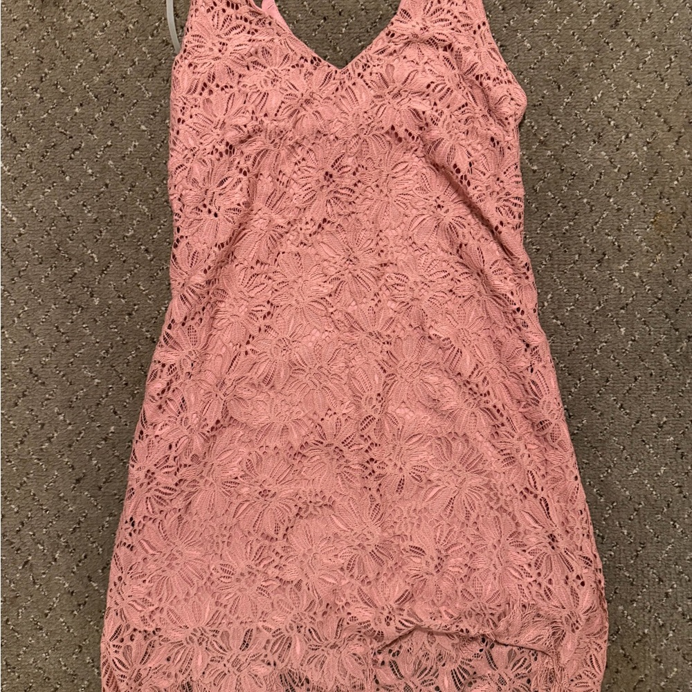Speechless Blush Lace Detail Dress